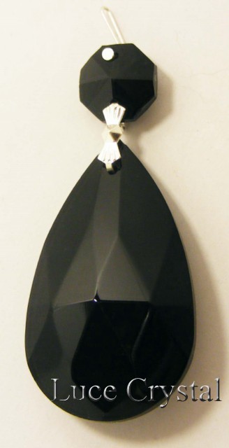 Black Pearshape 2.5 inches 63mm - Click Image to Close